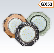 Светильник GX53 H4 8-угольник с прямыми гранями, металл-стекло