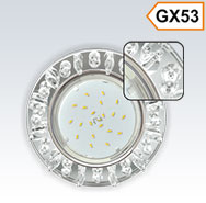 Светильник GX53 H4 Круг с квадратными прозрачными стразами, стекло