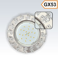 Светильник GX53 H4 Круг с крупными прозрачными стразами Ёлочка, стекло
