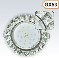 Светильник GX53 H4 Круг с крупными стразами Конус, стекло