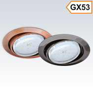 Тонкий встраиваемый поворотный светильник GX53 H4 FT9073, металл