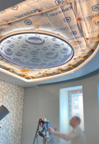 2-х уровневый натяжной потолок с фотопечатью
