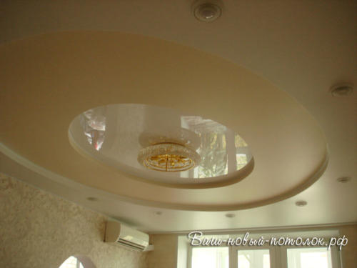 Трехуровневый потолок с цветными полотнами, 37650р