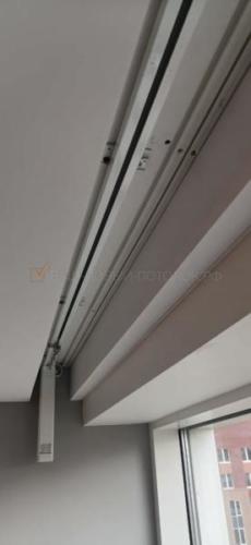 Электрокарниз встроенный в нишу для штор, тканевое полотно, slott40