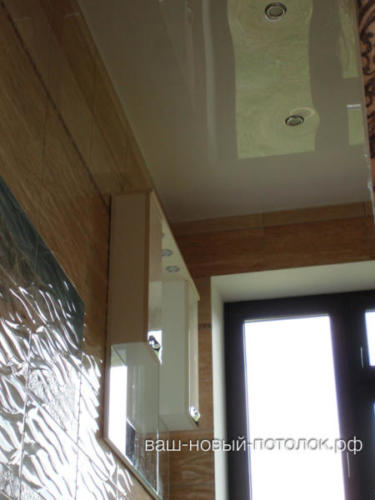 Глянцевый белый натяжной потолок, 8м2, 11400р