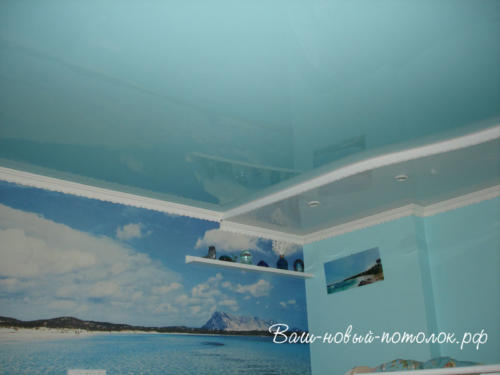 Комната 15м2; ПВХ глянцевый голубой + белый; 21200р