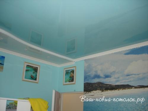 Комната 15м2; ПВХ глянцевый голубой + белый; 21200р