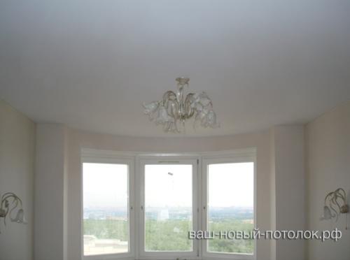 Натяжной потолок матовый, доп. углы, эркер - полукруг