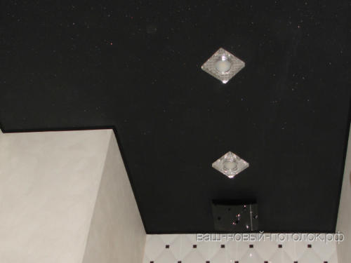 Тканевый натяжной потолок в туалете