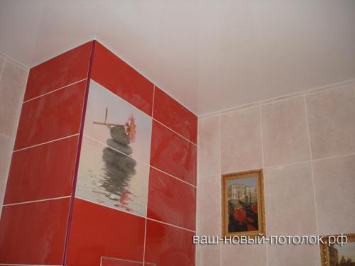 Натяжной потолок ПВХ белый, глянец